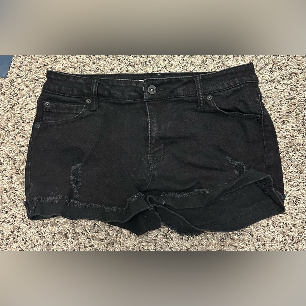 Black & blue Jean Shorts